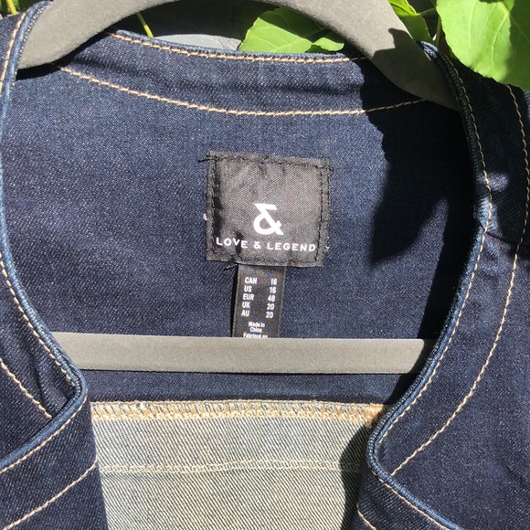 Love & Legend Size 16 Military Denim Jacket - Picture 3 of 11